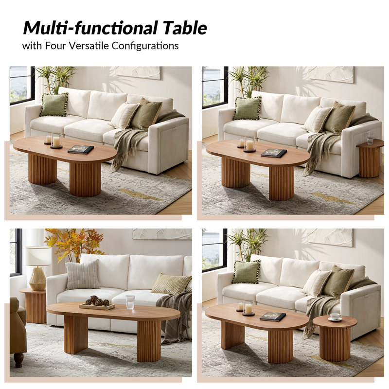 Ivy Bronx Merriman 53"W Modern Tall Coffee Table With Solid Wood Legs & Reviews | Wayfair